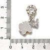 Rack Plating Alloy Rhinestone European Dangle Charms PALLOY-P307-03P-3