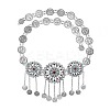 Alloy Colorful Rhinestone Flower Coin Tassel Waist Belly Chains for Women FS-WGD7CCF-02-3