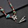Ethnic Style Alloy & Porcelain Ceramic Beads Butterfly Pendant Tassel Y Necklaces LS-NJEW-D308-01B-5