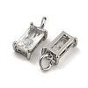 Brass Micro Pave Clear Cubic Zirconia Charms KK-G490-21P-2