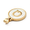 PVD Vacuum Plating 304 Stainless Steel with White Shell Pendants STAS-G268-01Q-G-3