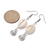 Natural Shell Dangle Earrings EJEW-JE05441-02-3