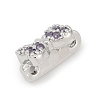 Brass Micro Pave Cubic Zirconia Slide Charms KK-G526-01P-2