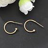 304 Stainless Steel C-shaped Hoop Circle Ball Stud Earrings STAS-K204-04G-4