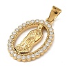 304 Stainless Steel Micro Pave Clear Cubic Zirconia Pendants CU-CBAF0F8-05C-G-2