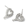 Brass Micro Cubic Zirconia Stud Earring Findings KK-S516-03P-2