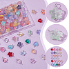 120Pcs 3 Styles Gradient Color Baking Paint Transparent Glass Star & Heart & Butterfly Connector Charms PALLOY-AR00030-3