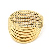 Rack Plating Brass Micro Pave Clear Cubic Zirconia Wide Cuff Rings for Women RJEW-C103-09G-2