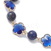 Glass & Natuarl Lapis Lazuli Slider Bracelets BJEW-JB12898-01-3
