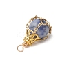 Natural Blue Spot Jasper Pendants PALLOY-JF03396-04-4