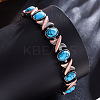 Zinc Alloy & Synthetic Turquoise  Link Chain Bracelets FS-WGDAAA9-03-1