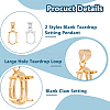 2Pcs 2 Colors Brass Rhinestone Claw Settings KK-HS0001-19-4