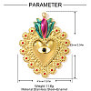 304 Stainless Steel Enamel Big Pendants STAS-OY003-10G-2