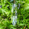 Oval K9 Glass Flower Suncatchers for Garden Outdoor Hanging Decorations PW-WG54667-01-1