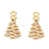 Christmas Theme Brass Micro Pave Clear Cubic Zirconia Pendants KK-T073-19G-1