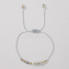 Natural Moonstone & Brass Beads Braided Bead Bracelets for Women HH4245-8-1