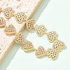 Brass Micro Pave Clear Cubic Zirconia Link Chain Bracelets BJEW-M053-02G-5