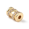 Rack Plating Brass Micro Pave Clear Cubic Zirconia Beads KK-C019-29G-2