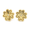 Rack Plating Flower Brass Micro Pave Clear Cubic Zirconia Stud Earrings EJEW-I313-05G-1
