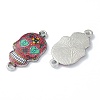Alloy Enamel Links Connectors ENAM-F140-02B-P-2
