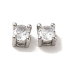 Brass with Single Clear Cubic Zirconia Beads KK-H461-09C-P-1