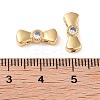 Brass Pave Clear Cubic Zirconia Bowknot Multi-Strand Links KK-B102-37A-01G-3