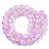 Transparent Spray Painted Crackle Glass Bead Strands GLAA-N035-03D-A10-2