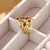 Irregular 304 Stainless Steel Enamel Wide Open Cuff Rings for Women RJEW-G338-12G-01-3