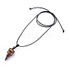 Natural Tiger Eye Pendants Necklaces LS-NJEW-E140-A08-1
