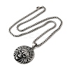 304 Stainless Steel Indian Head Skull Pendant Necklaces for Women Men NJEW-Z076-03AS-4