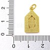Real 18K Gold Plated Brass Pendants with Shell and Jump Rings KK-D534-04G-02-3