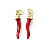 Brass Enamel Pendants KK-Q066-22G-1