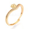Flower Brass Micro Pave Cubic Zirconia Cup Peg Ring Settings LS-KK-N274-30G-1