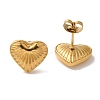Ion Plating(IP) 304 Stainless Steel Heart Stud Earrings for Women EJEW-Z066-11G-2