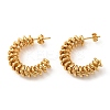 Iron Plating(IP) 304 Stainless Steel Arch with Spiral Stud Earrings for Women EJEW-F319-08G-1