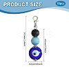 18Pcs Handmade Evil Eye Lampwork Bead & Natural Black Agate Pendant Decorations HJEW-CA00078-2