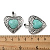 Synthetic Turquoise Peach Love Heart Pendants G-G158-01U-3