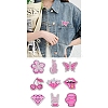 9Pcs 9 Styles Pink Series Enamel Pins JEWB-SZ0002-03-8