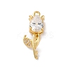 Ion Plating(IP) Brass Micro Pave Cubic Zirconia Tulip Pendants KK-U042-02G-01-1