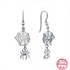 Anti-Tarnish Rhodium Plated 925 Sterling Silver Dangle Earrings NG1088-2-1