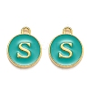 Golden Plated Alloy Enamel Charms ENAM-Q437-15S-1