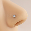 316 Surgical Stainless Steel Crystal Rhinetone Flat Round L-Shaped Nose Rings WGCD50A-02-5