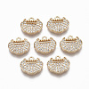 Brass Micro Pave Clear Cubic Zirconia Charms KK-R134-029-NF-1