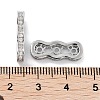 Brass Micro Pave Clear Cubic Zirconia Multi-Strands Links KK-B082-15A-P-2