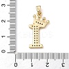 Rack Plating Brass Micro Pave Cubic Zirconia Pendants KK-D535-01I-RS-3