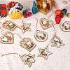 10Pcs 5 Style Wooden Ornaments WOOD-SZ0004-04-7