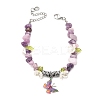 Printed Alloy Butterfly Charm Bracelets BJEW-JB12404-01-2