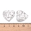 304 Stainless Steel Textured Heart with Moon Pendants STAS-T067-33P-3