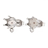 304 Stainless Steel Flat Round Stud Earring Findings STAS-D389-04E-P-1