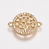 Brass Micro Pave Cubic Zirconia Links ZIRC-E143-40G-1